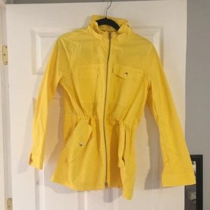 Bright yellow J-Crew  jacket, perfect for spring